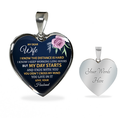 To My Dear Wife Heart Pendant Necklace