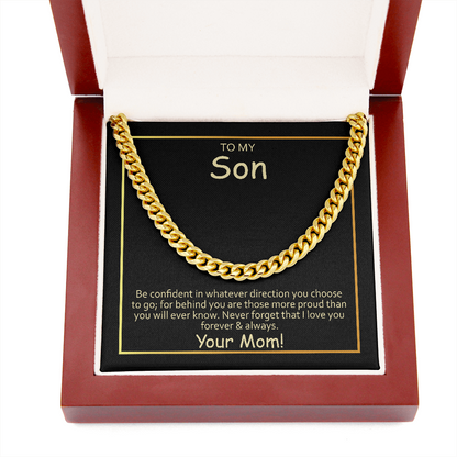 To My Son From Mom - Cuban Link Chain Necklace