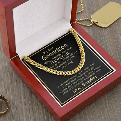 To My Grandson - Cuban Link Chain Necklace