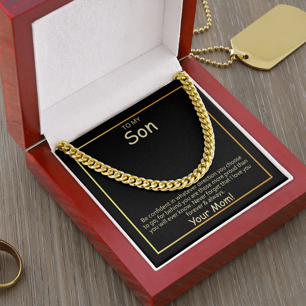 To My Son From Mom - Cuban Link Chain Necklace