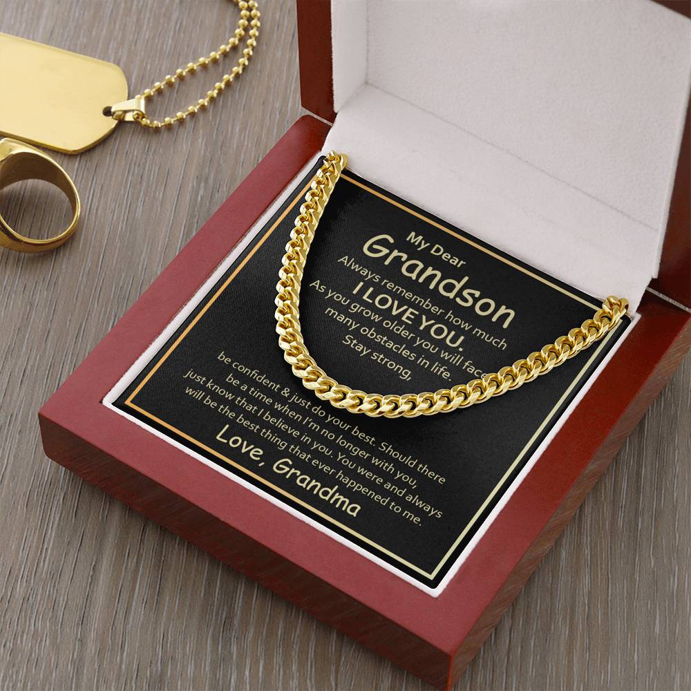 To My Grandson - Cuban Link Chain Necklace