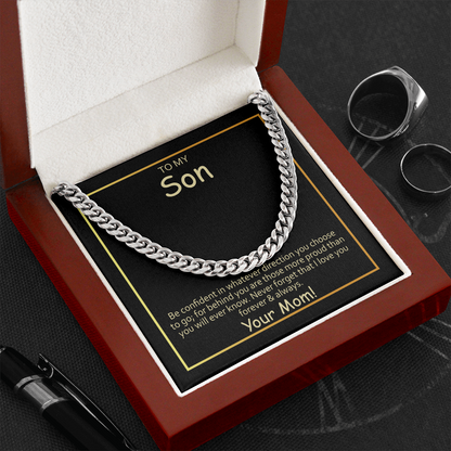 To My Son From Mom - Cuban Link Chain Necklace